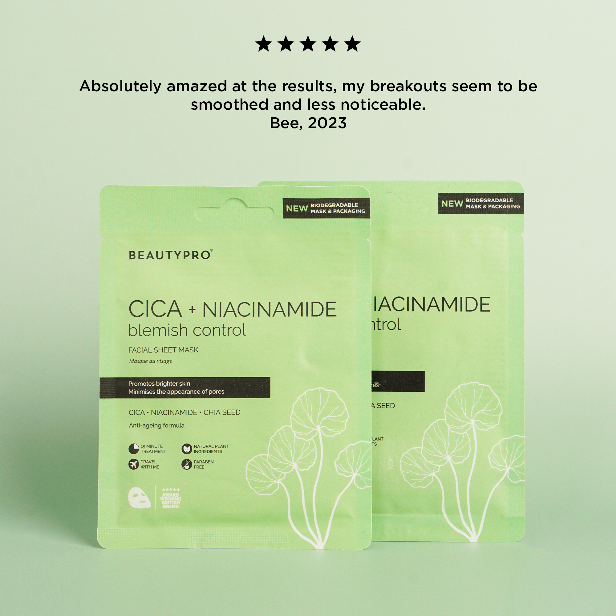 BEAUTYPRO Cica + Niacinamide Facial Sheet Mask